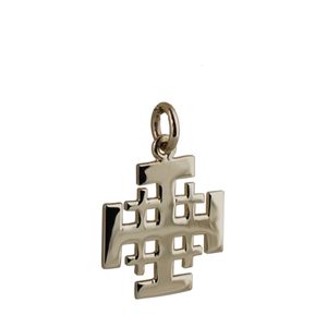 9ct Gold 19mm Plain Jerusalem Cross