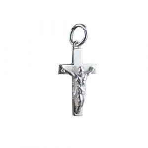 Silver 17x10mm Solid Block Crucifix Cross