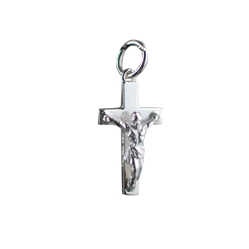 Silver 17x10mm Solid Block Crucifix Cross