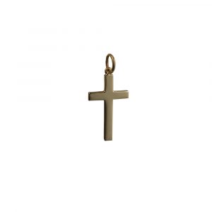 9ct Gold 20x12mm Plain Solid Block Cross