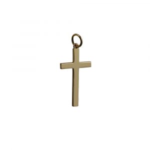 9ct Gold 25x15mm Plain Solid Block Cross