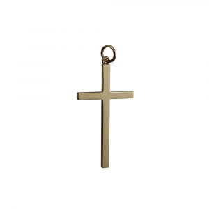 9ct Gold 35x20mm Plain Solid Block Cross