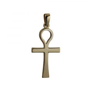 9ct Gold 44x26mm Plain Ankh Cross with bail