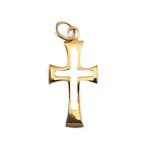 9ct Gold 21x12mm Fancy pierced Cross