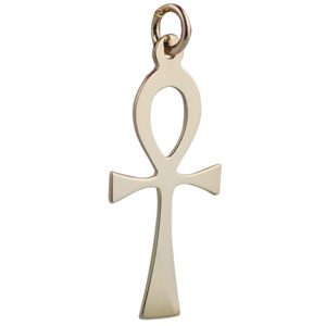 9ct Gold 33x17mm Plain Solid Ankh or Peace Cross