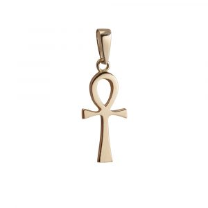 9ct Gold 32x16mm Plain Ankh Cross with bail