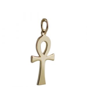 18ct Gold 18x10mm Plain Solid Ankh Cross