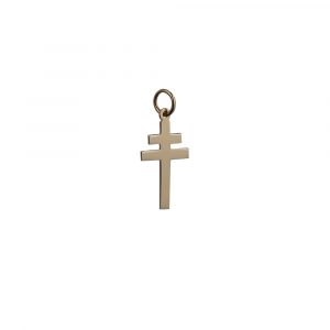 9ct Gold 20x11mm plain Cross of Lorraine