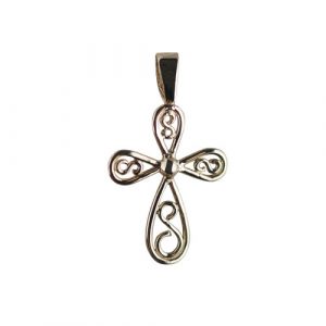 9ct Gold 27x20mm fancy wire work Cross