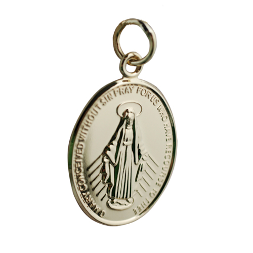 18ct Gold 20x16mm Miraculous medal Pendant