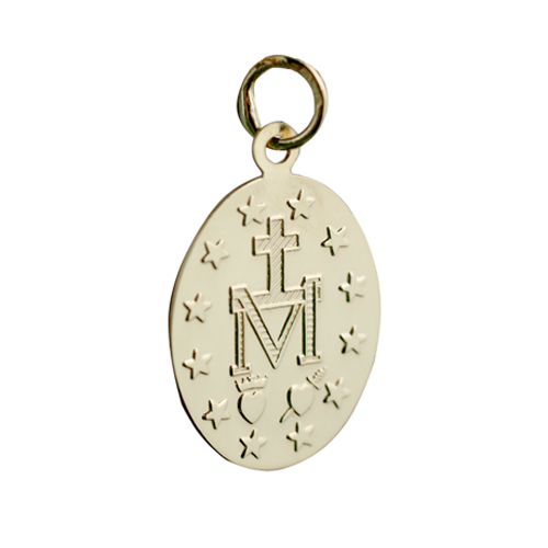 18ct Gold 20x16mm Miraculous medal Pendant - Image 2