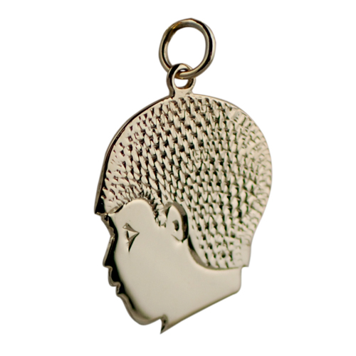 9ct Gold 21x21mm Boy's Head Pendant or Charm