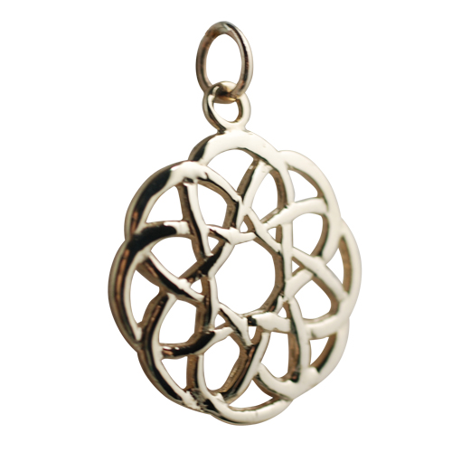9ct Gold 22mm round Celtic knot design Pendant
