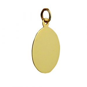 9ct Gold 20x15mm plain oval Disc