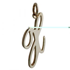 9ct Gold 28x14mm plain Palace script Initial X Pendant