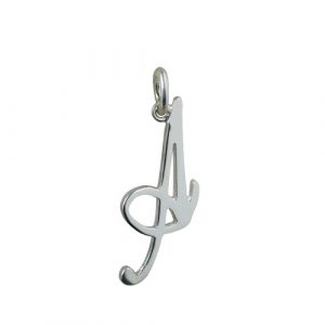 Silver 28x11mm plain Palace script Initial A Pendant