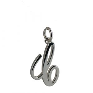 Silver 22x14mm plain Palace script Initial C Pendant