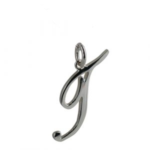 Silver 30x14mm plain Palace script Initial T Pendant