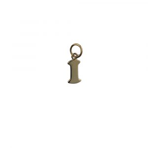 9ct Gold 6x10mm plain Initial I Pendant or Charm