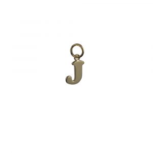 9ct Gold 9x11mm plain Initial J Pendant or Charm
