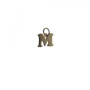 9ct Gold 13x11mm plain Initial M Pendant or Charm