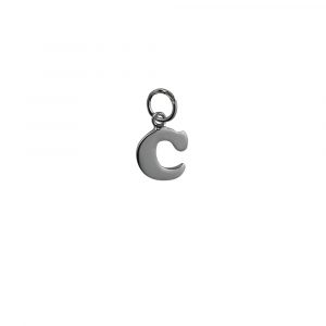 Silver 10x10mm plain Initial C Pendant or Charm