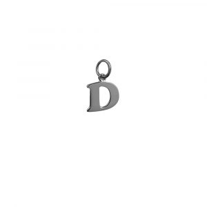 Silver 12x10mm plain Initial D Pendant or Charm