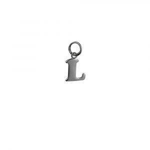Silver 10x10mm plain Initial L Pendant or Charm