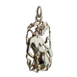 9ct Gold 33x17mm Aquarius Zodiac Pendant