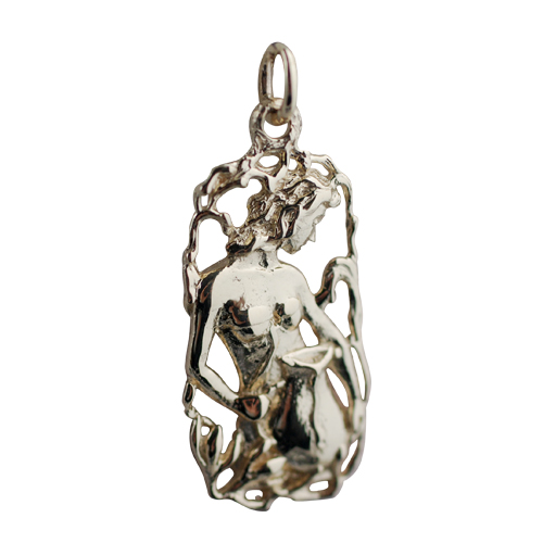9ct Gold 33x17mm Aquarius Zodiac Pendant