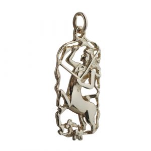 9ct Gold 33x17mm Sagittarius Zodiac Pendant
