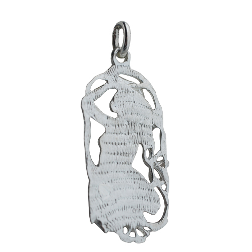 Silver 33x17mm Aries Zodiac Pendant - Image 2