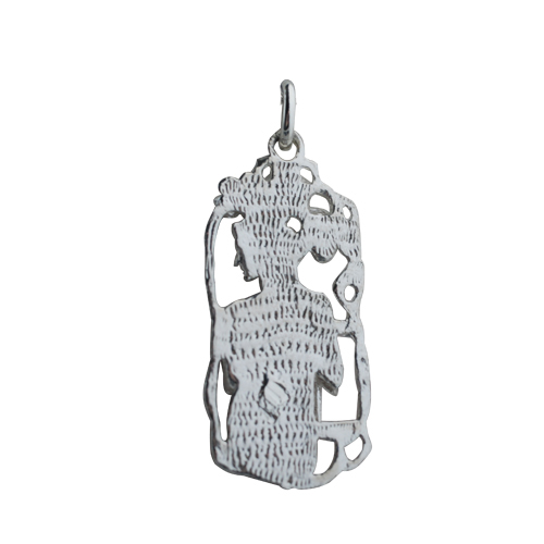 Silver 33x17mm Libra Zodiac Pendant - Image 2