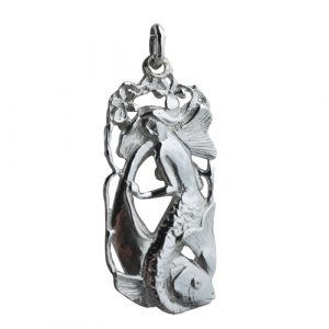 Silver 33x17mm Pisces Zodiac Pendant