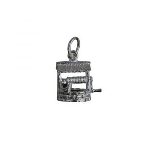 Silver 12x13mm Wishing Well Pendant or Charm