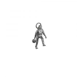 Silver 24x16mm Ten Pin Bowler Pendant or Charm