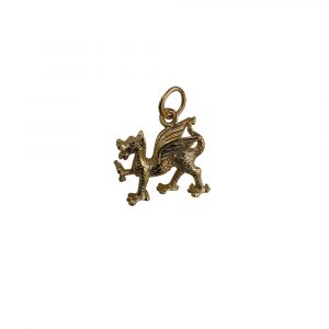 9ct Gold 17x15mm Welsh Dragon Pendant or Charm