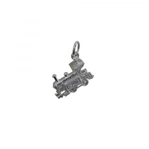 Silver 15x6mm Train Pendant or Charm