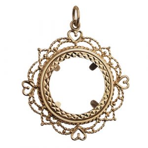 9ct Gold 32mm Half Sovereign mount with a diamond cut Bezel Pendant