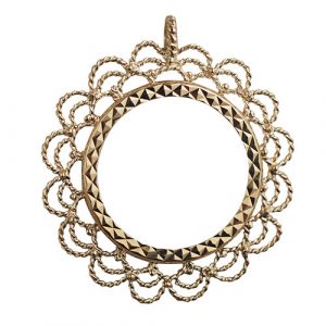 9ct Gold 32mm Full Sovereign mount with a diamond cut Bezel Pendant