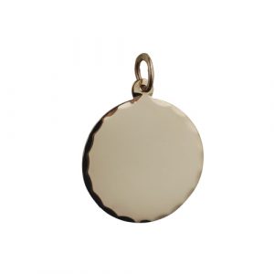 9ct Gold 19mm diamond cut edge round Disc