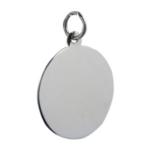 9ct White Gold 19mm plain round Disc