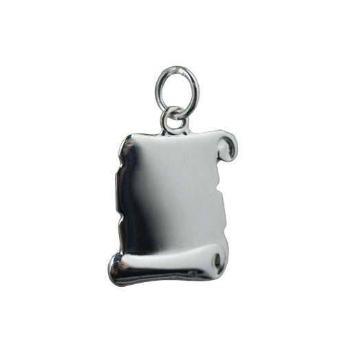 Silver 17x14mm plain Scroll Pendant