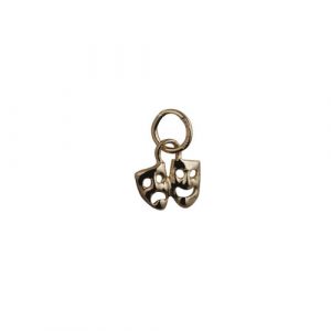 9ct Gold 8x10mm Theatrical Comedy and Tragedy Pendant or Charm