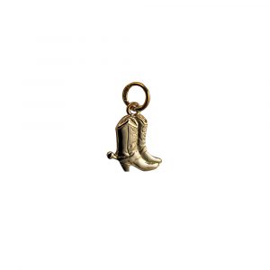 9ct Gold 12x12mm Cowboy Boots Pendant or Charm