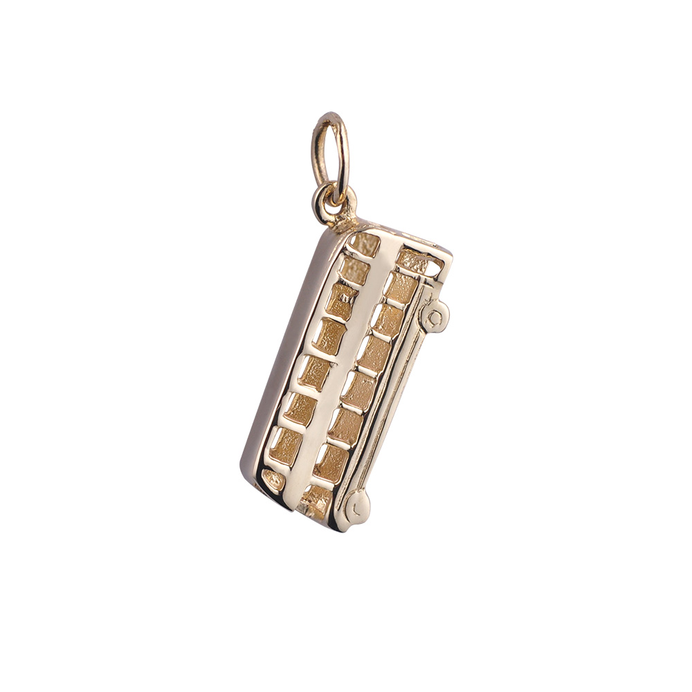 9ct Gold 20x8mm double decker bus Pendant or charm - Image 2
