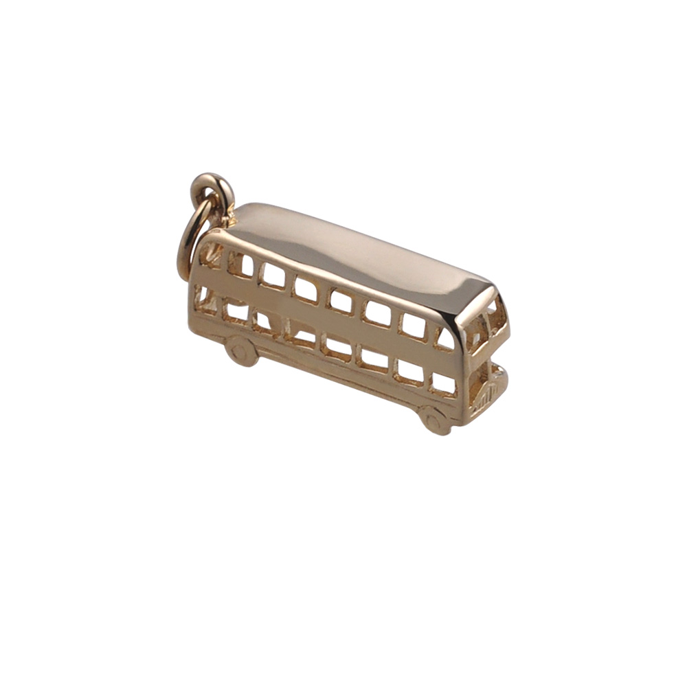 9ct Gold 20x8mm double decker bus Pendant or charm - Image 3