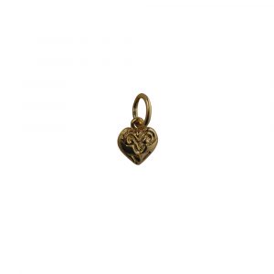 9ct Gold 7x7mm Heart Symbol of Charity Pendant or Charm