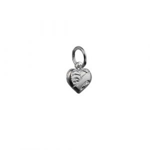 Silver 7x7mm heart symbol of charity Pendant or Charm