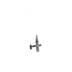 Silver 15x16mm Bi-plane Pendant or Charm